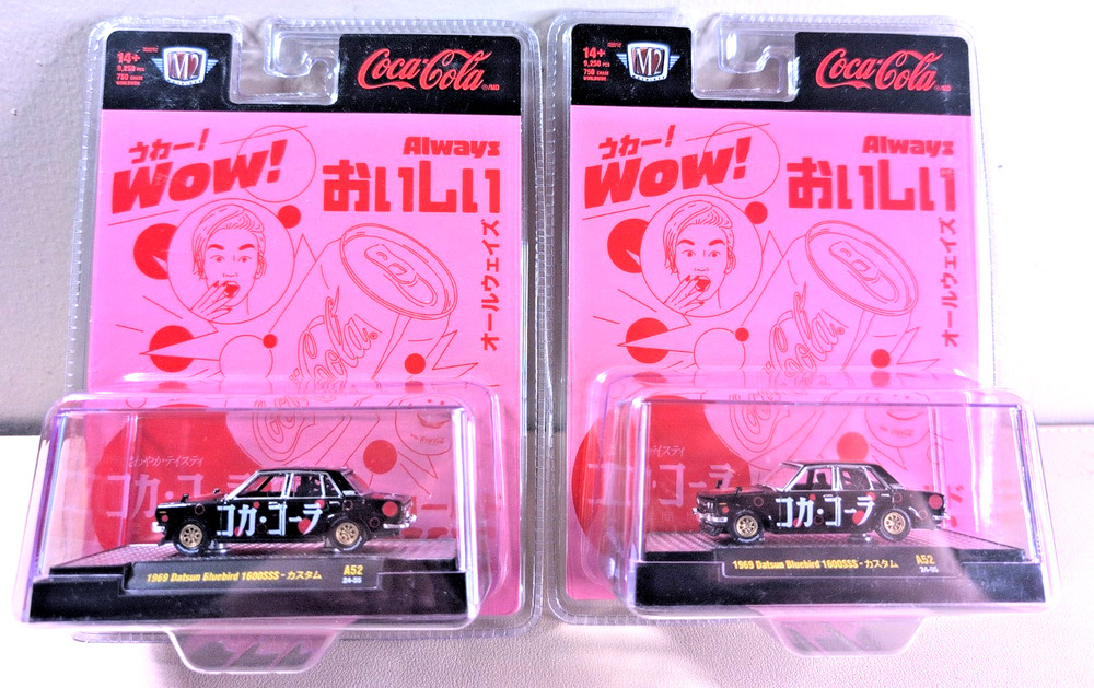 M2 Machines 1:64 Coca-Cola Diecast Vehicle 1969 Datsun Bluebird A52 24-55 Lot 2